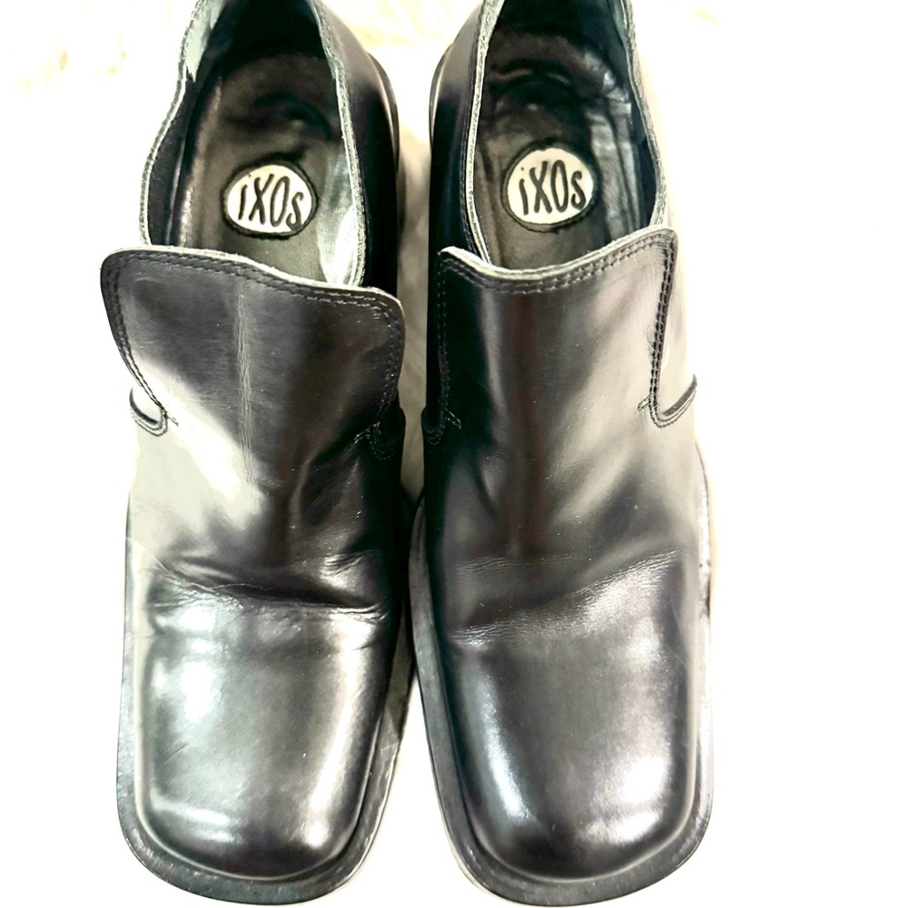 IXOS Leather Loafers Chunky Heels Y2K size 5.5